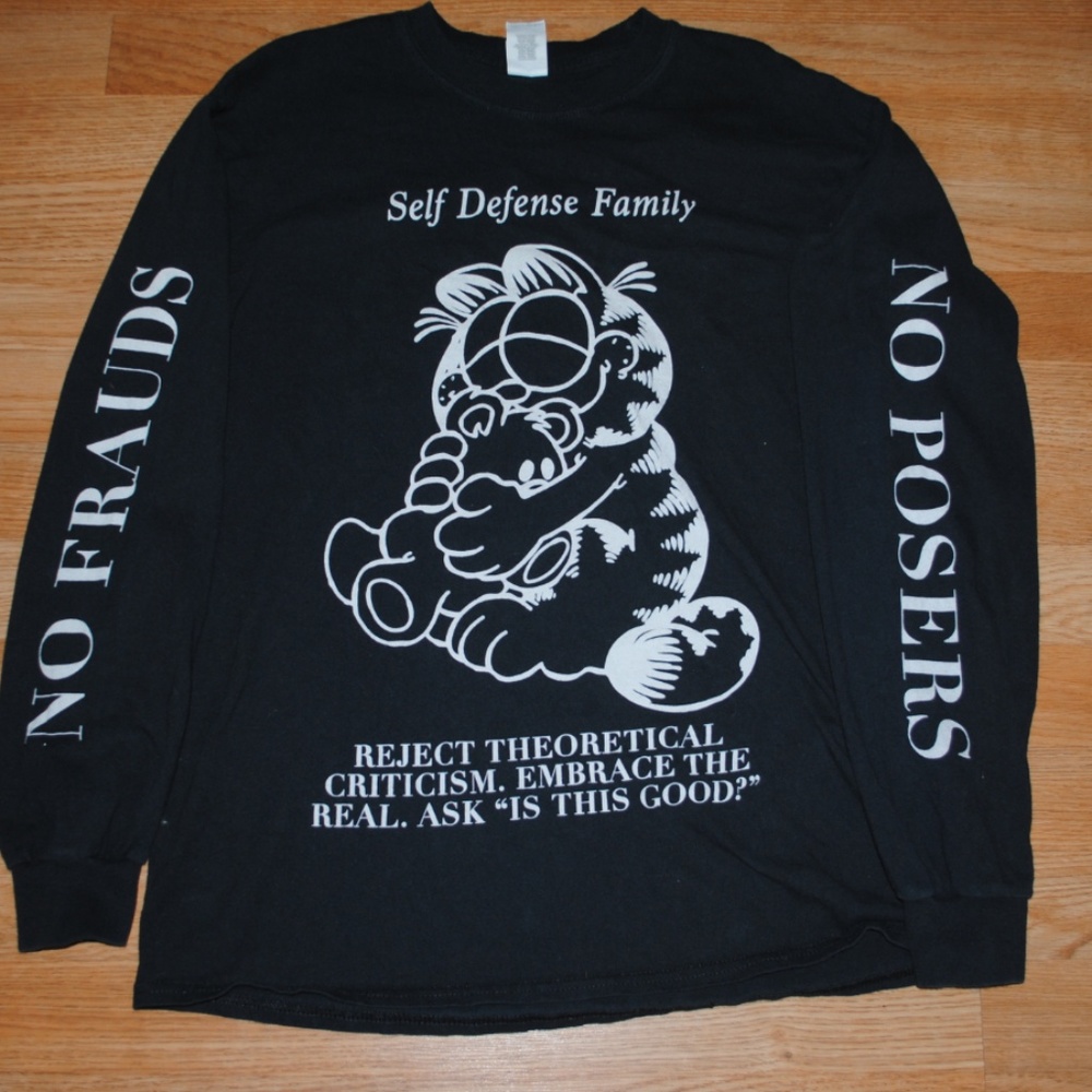 self defense family garfield l/s punk emo shirt